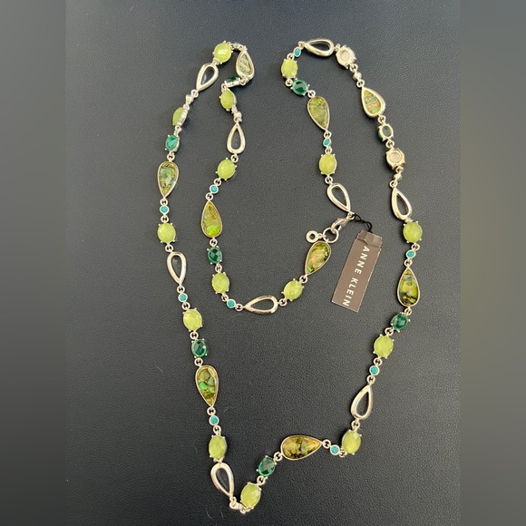 Anne Klein Jewelry - Anne Klein Gold-Tone Necklace with Green and Lime Stones